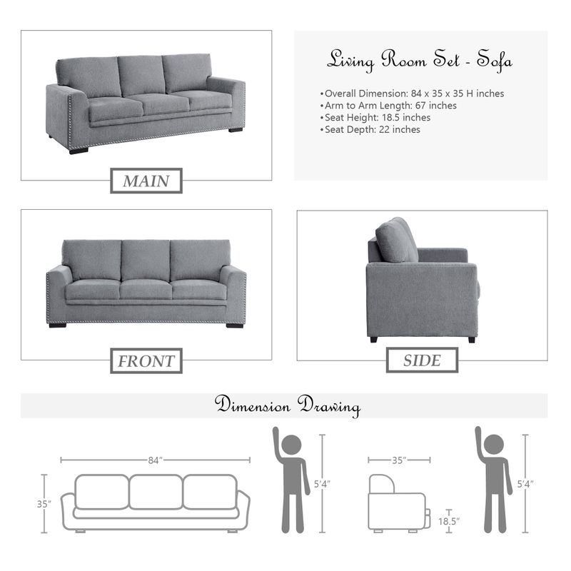 Tolani 2-Piece Living Room Set - Grey