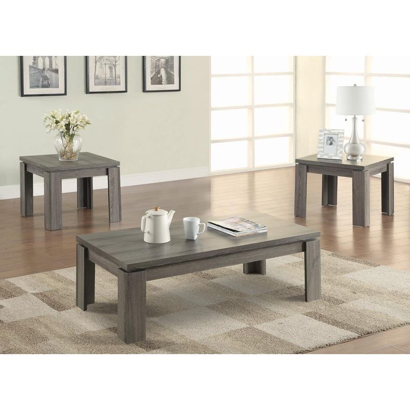 3-piece Occasional Table Set Weathered Grey