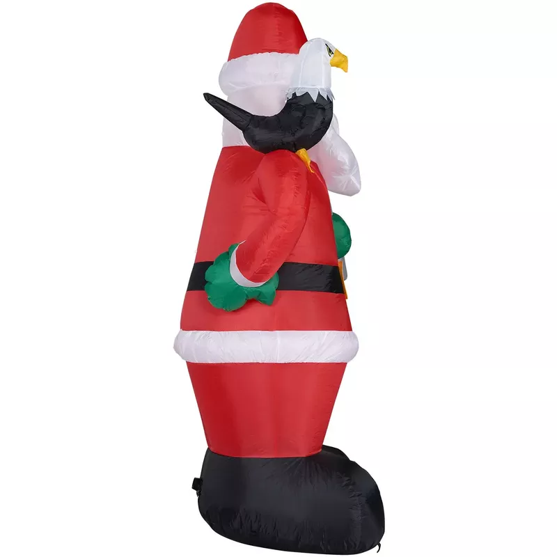 7.9ft Inflatable Santa with Eagle and American Flag with Lights