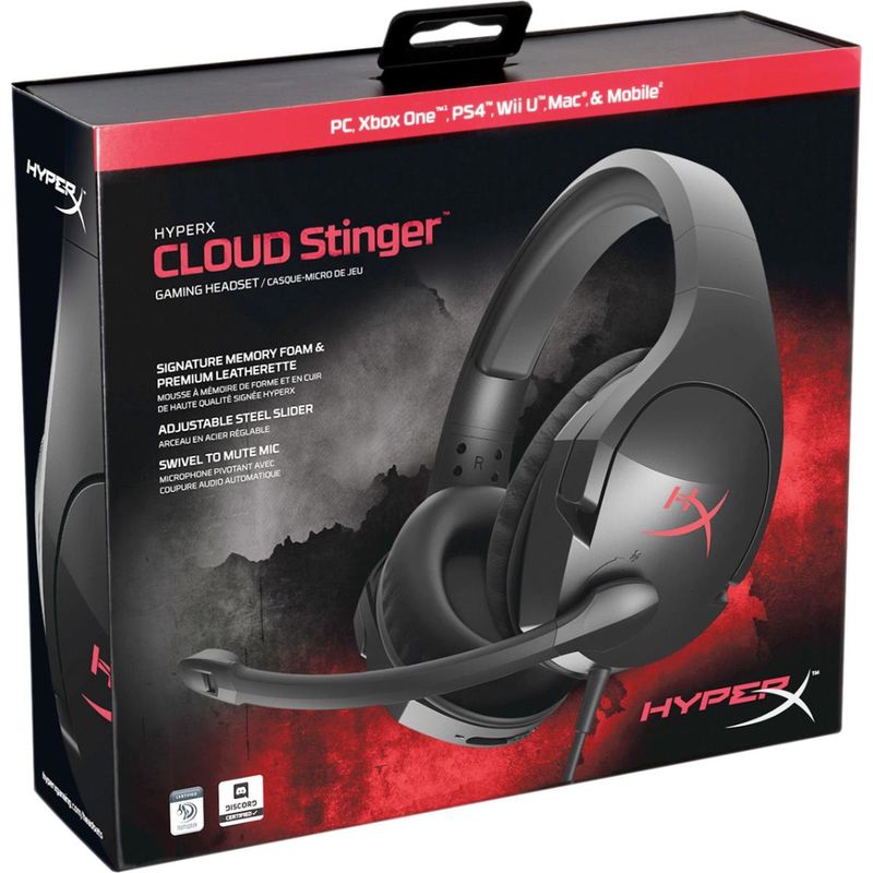 HyperX Cloud Stinger Wired Gaming Headset, Black/Red