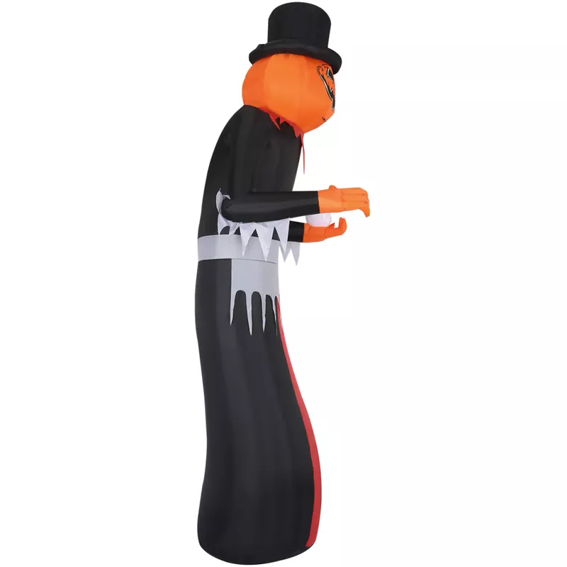 12-Ft. Tall Pre-lit Inflatable Jack-O-Lantern Man with Top Hat and Skull