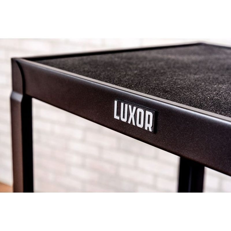 Luxor Adjustable Height Steel AV Cart w/ Cabinet, Drop Leaf - Black