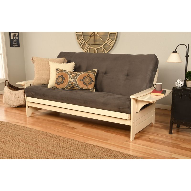 Copper Grove Dixie Futon Frame in Antique White Wood with Innerspring Mattress - Peter's Cabin