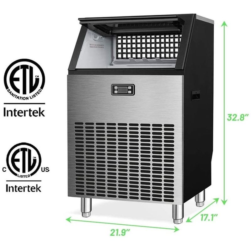 Commercial Ice Maker Machine,Freestanding Ice Cube Maker Makes - 19.99cu ft - 19.99 cu ft -NEW