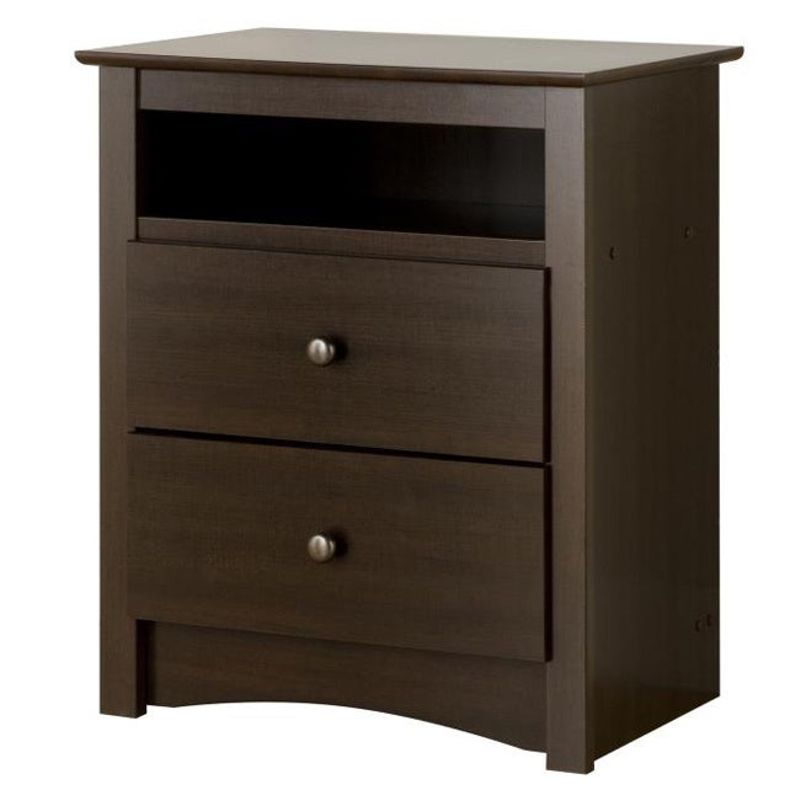 Taylor & Olive Peyto Espresso Tall 2-drawer Nightstand