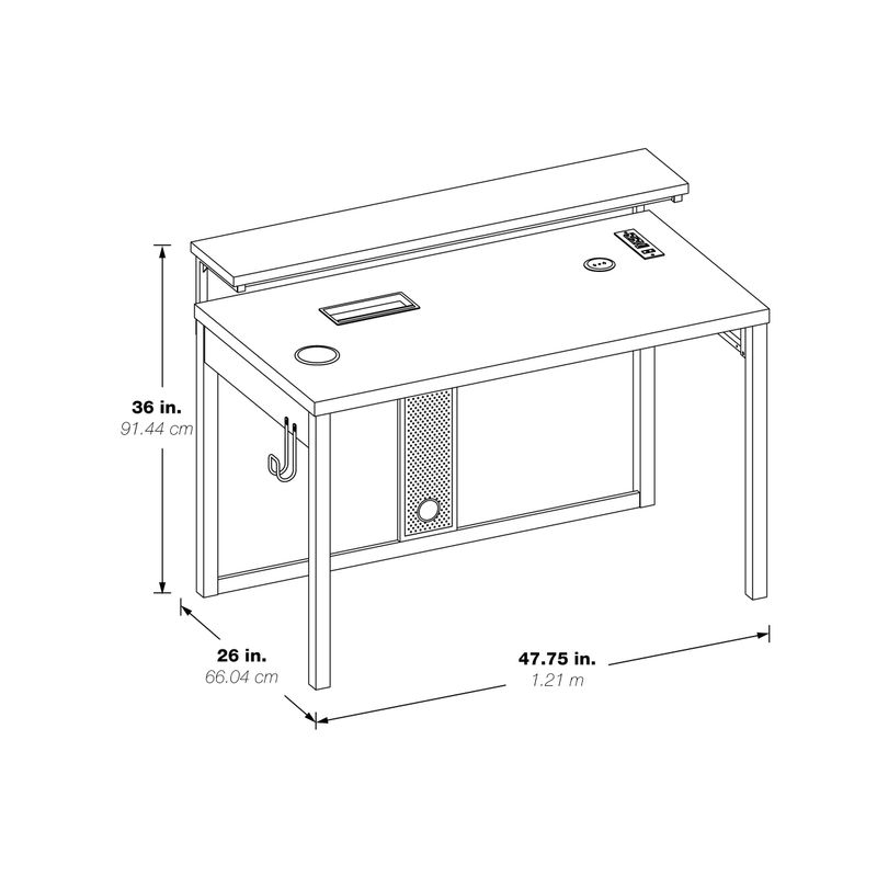 Loadout 48" Gaming Desk - Metal Finish - Black