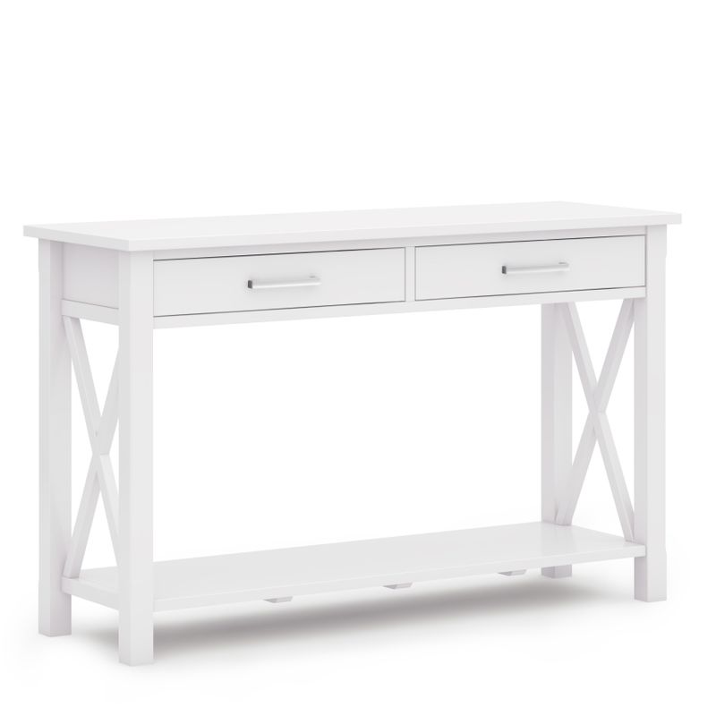 WYNDENHALL Waterloo SOLID WOOD 47 inch Wide Contemporary Console Sofa Table - 47.4 Inches wide - Farmhouse Grey