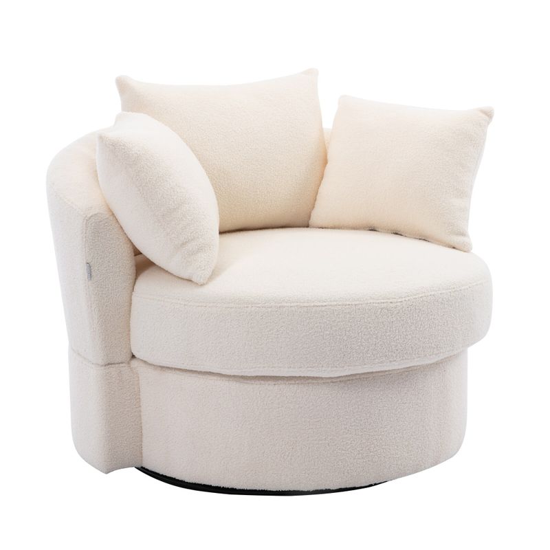 Modern Linen Swivel Accent Chair Bucket Chair - Beige