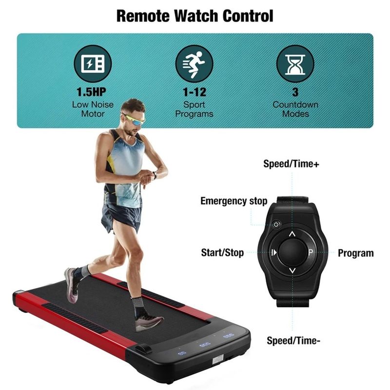 Zenova Walking Pad Treadmill With Wireless Electronic Remote Control - Yellow