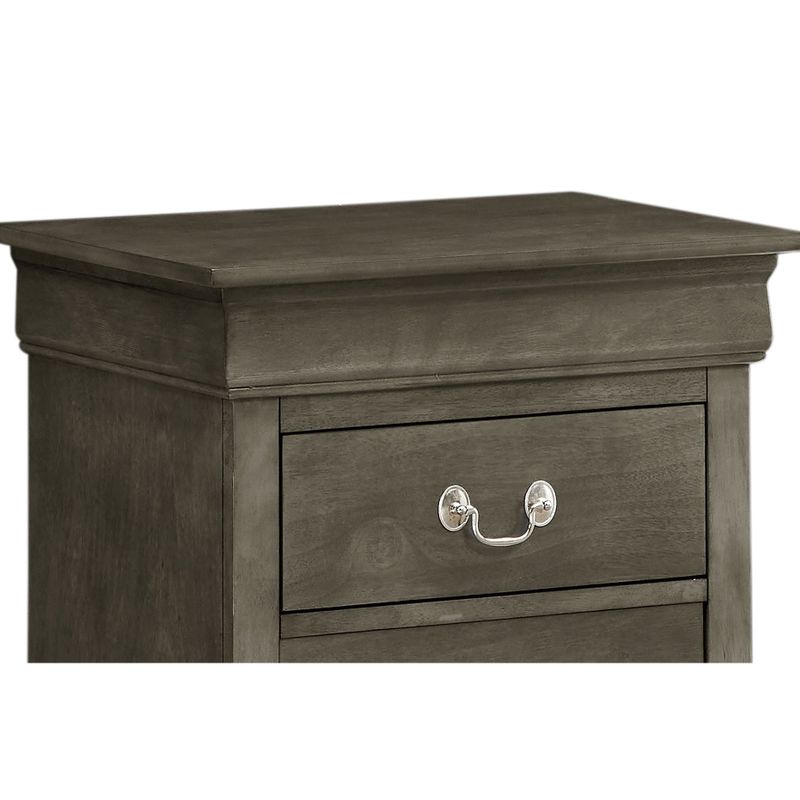 Louis Phillipe 2-drawer Wooden Nightstand - Grey