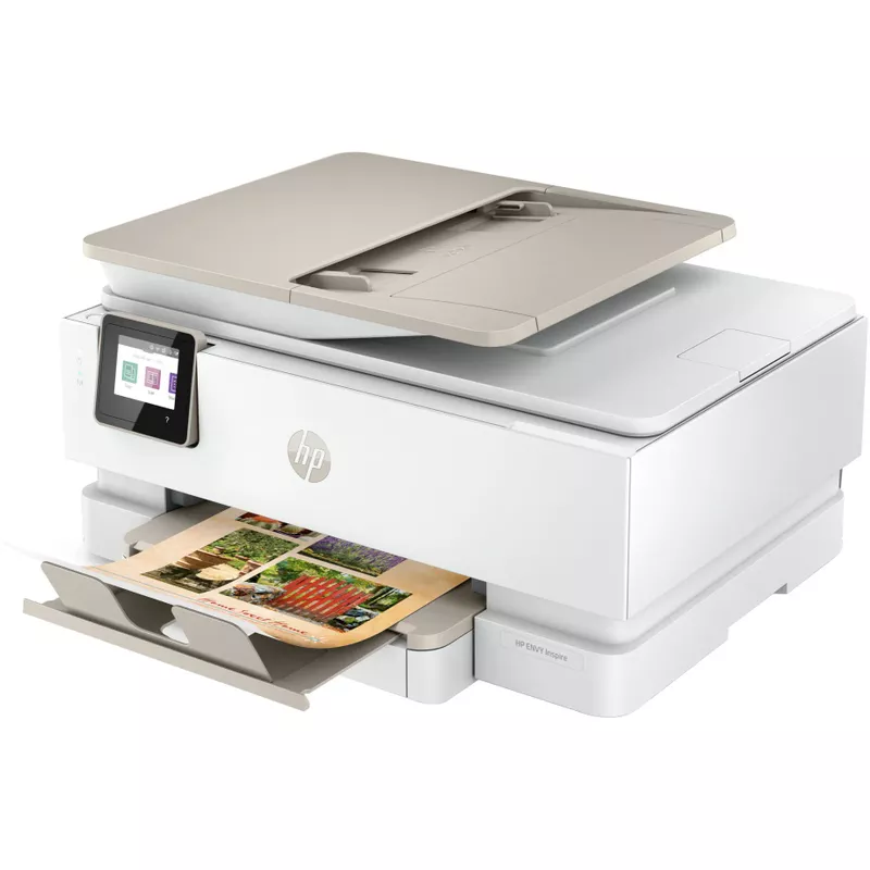 HP - ENVY Inspire 7955e Wireless All-In-One Inkjet Photo Printer with 3 months of Instant Ink included with HP+ - White & Sandstone