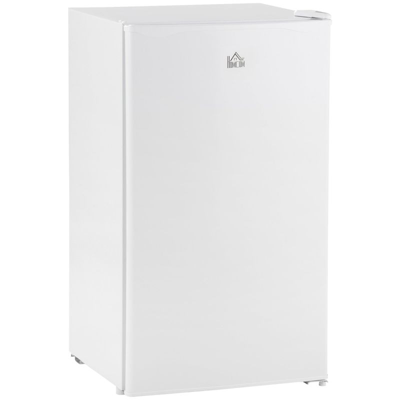HOMCOM Mini Fridge with Freezer, 3.2 Cu.Ft Compact Refrigerator with Adjustable Shelf, Mechanical Thermostat and Reversible Door - White