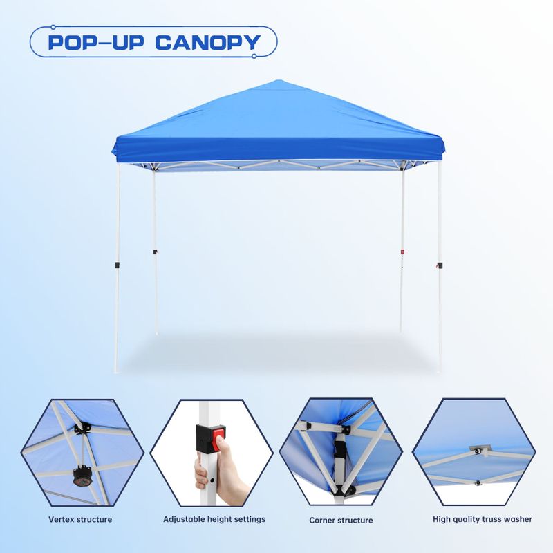Ainfox 10x10ft Outdoor Canopy Tent Party Gazebo - Blue