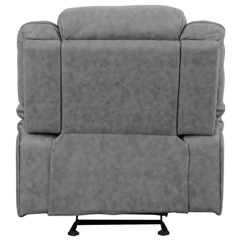 Higgins Overstuffed Upholstered Glider Recliner Grey