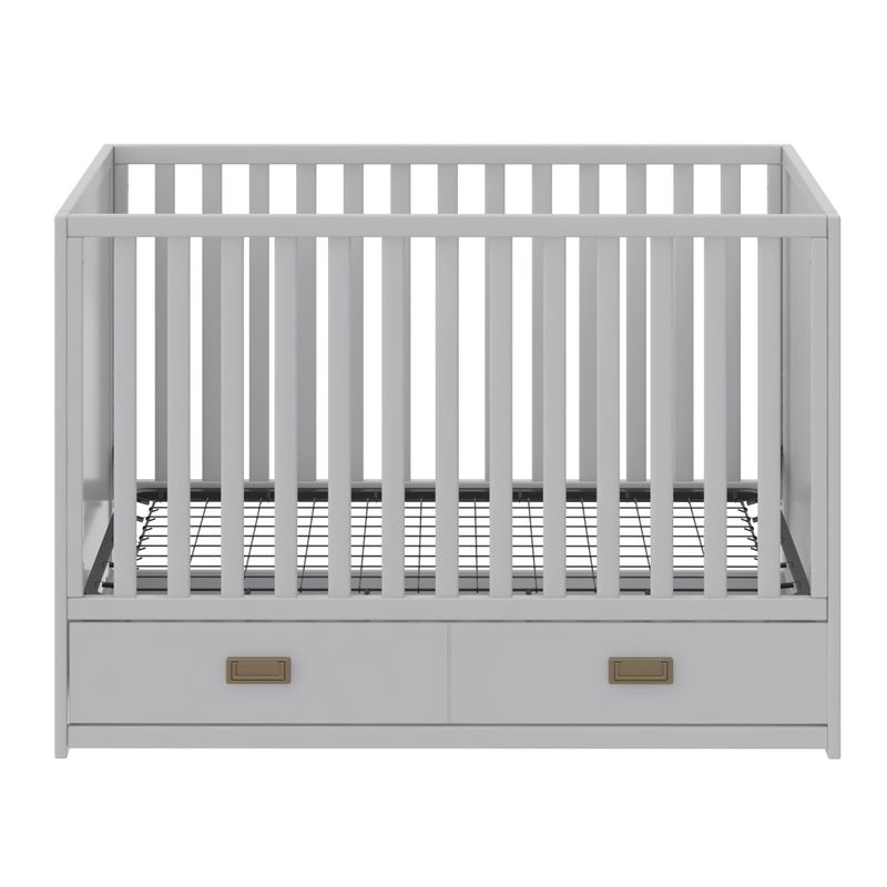 Little Seeds Haven 3-in-1 Convertible Storage Crib - Dove Grey