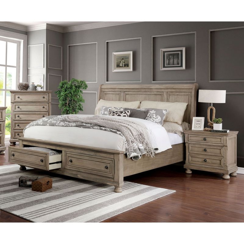 Furniture of America Nahkohe Transitional Solid Wood 2-piece Bedroom Set - Eastern King