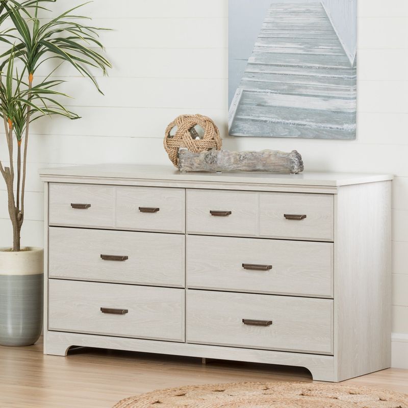Rent to own Versa Country Cottage 6drawer Double Dresser Gray Maple