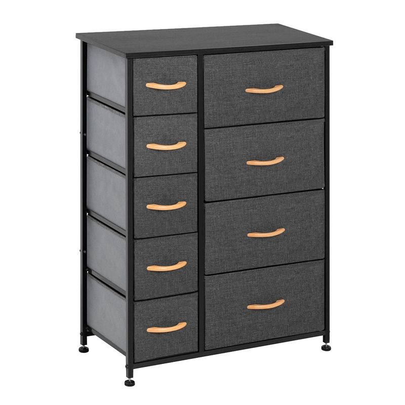 VredHom 9 Drawers Dresser Fabric Storage Units Organizer Tower - Grey - 9-drawer