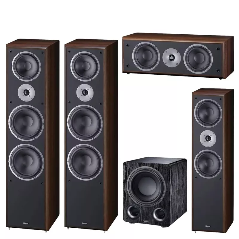 Magnat Monitor Supreme 4.1 Home Theater Pack with 2x 2002 Floorstanding Speaker, 802 Floorstanding Speaker, Center 252 Speaker, Mocca