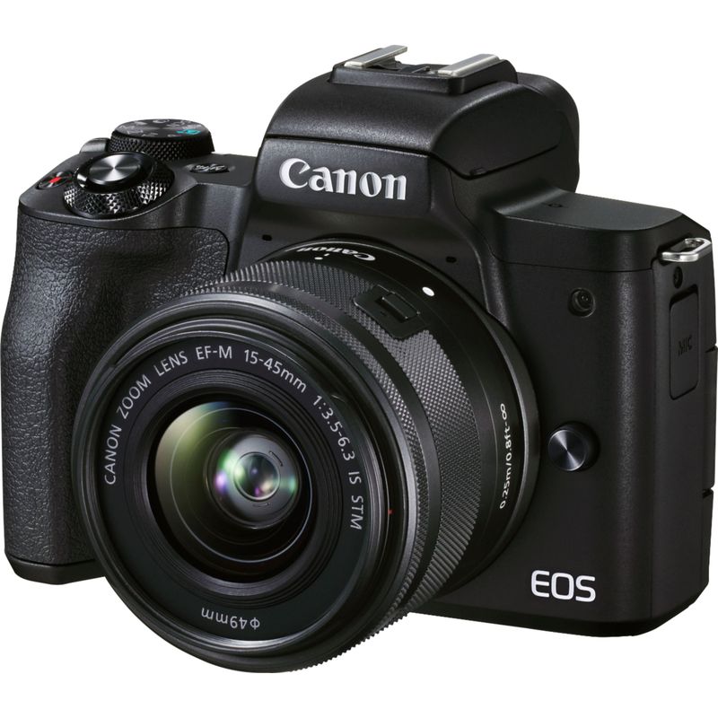 Front Zoom. Canon - EOS M50 Mark II Mirrorless Camera with EF-M 15-45mm f/3.5-6.3 IS STM Zoom Lens - Black