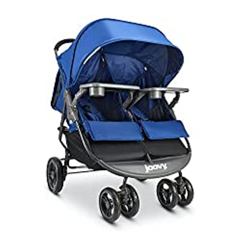 Joovy Scooter X2 Side-by-Side Double Stroller Featuring Dual Snack Trays, One-Handed Fold, Multi-Position Reclining Seats, Adjustable Leg...