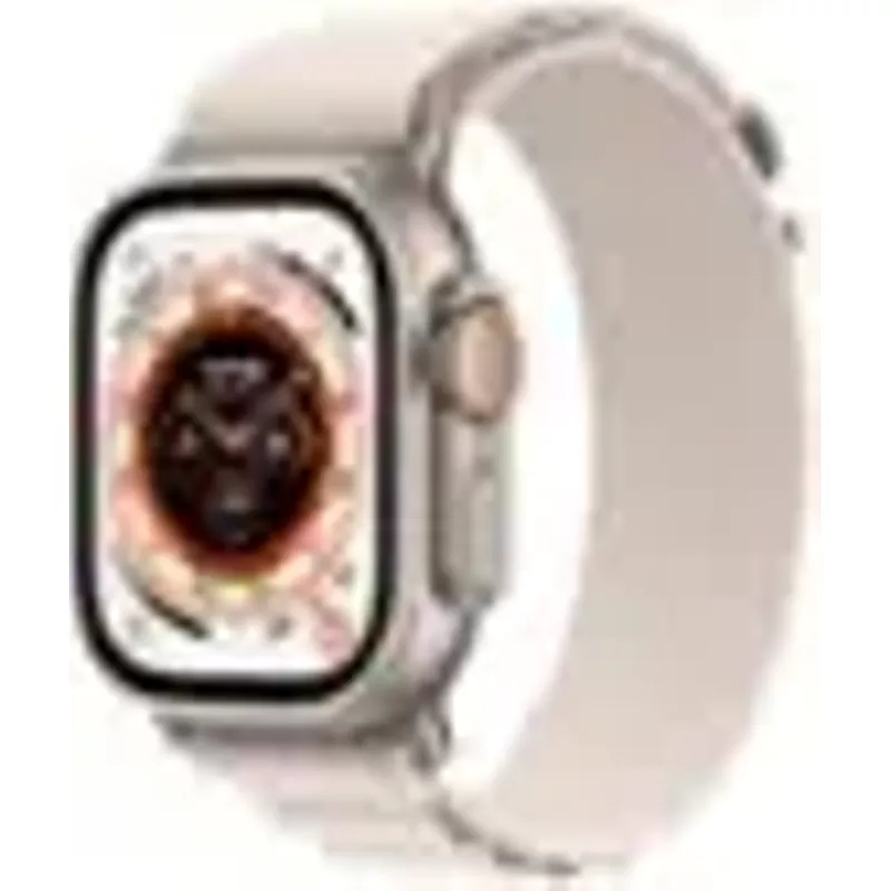 Apple Watch Ultra (GPS + Cellular) 49mm Titanium Case with Starlight Alpine Loop - Medium - Titanium
