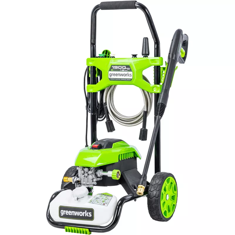 Greenworks - Electric Pressure Washer up to 1900 PSI at 1.2 GPM - Green