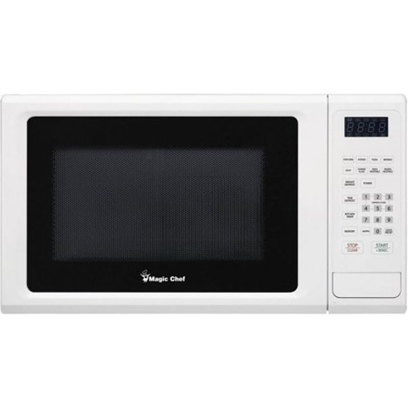 Magic Chef 1.1 Cu. Ft. 1000W Countertop Microwave Oven with Push-Button Door in White