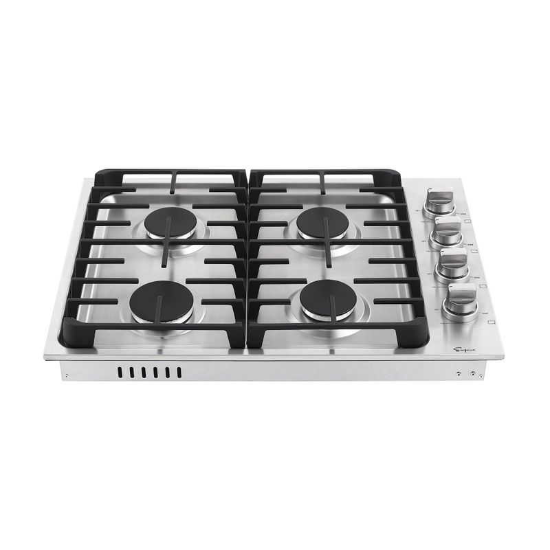 30-in Built-in Gas Cooktop with 4 Sealed Burners - LPG Convertible in Stainless Steel - Silver