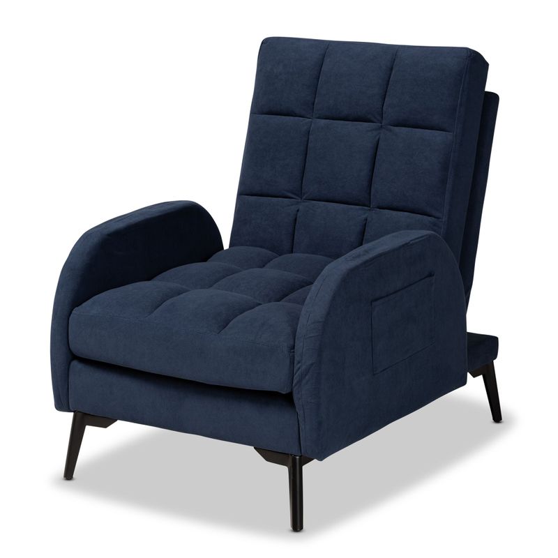 Belden Modern & Contemporary Velvet Upholstered Metal Lounge Set- Navy - Navy Blue
