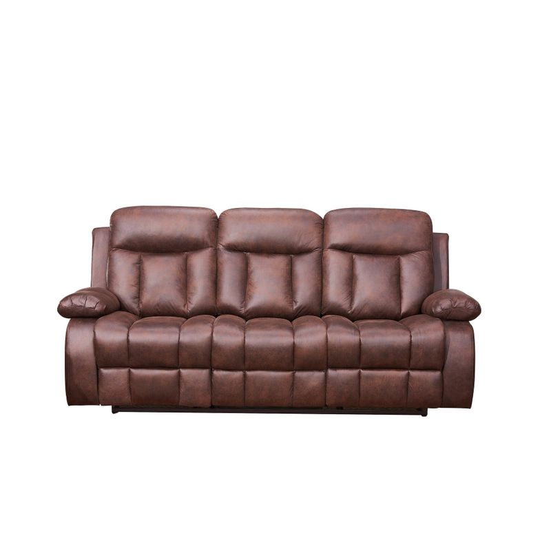 Vanity Art Brown Microfiber 2-Piece Reclining Loveseat with One Motion Sofa One Motion Loveseat Living Room Set - N/A - 2 Piece
