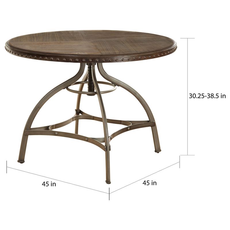 Simple Living Decker Nailhead Trim Adjustable Height Swivel Dining Table - Decker Adjustable Height Dining Table