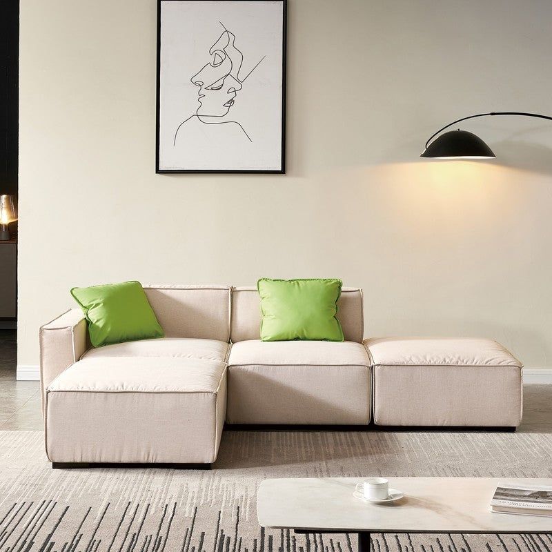 Modular Sectional Fabric Sofa - Beige