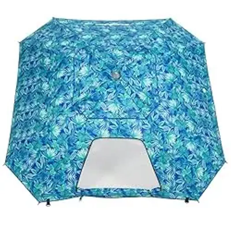 Tommy Bahama 8' Outdoor Total Sun Block Extreme Shade Umbrella and Sun Shelter, Blue