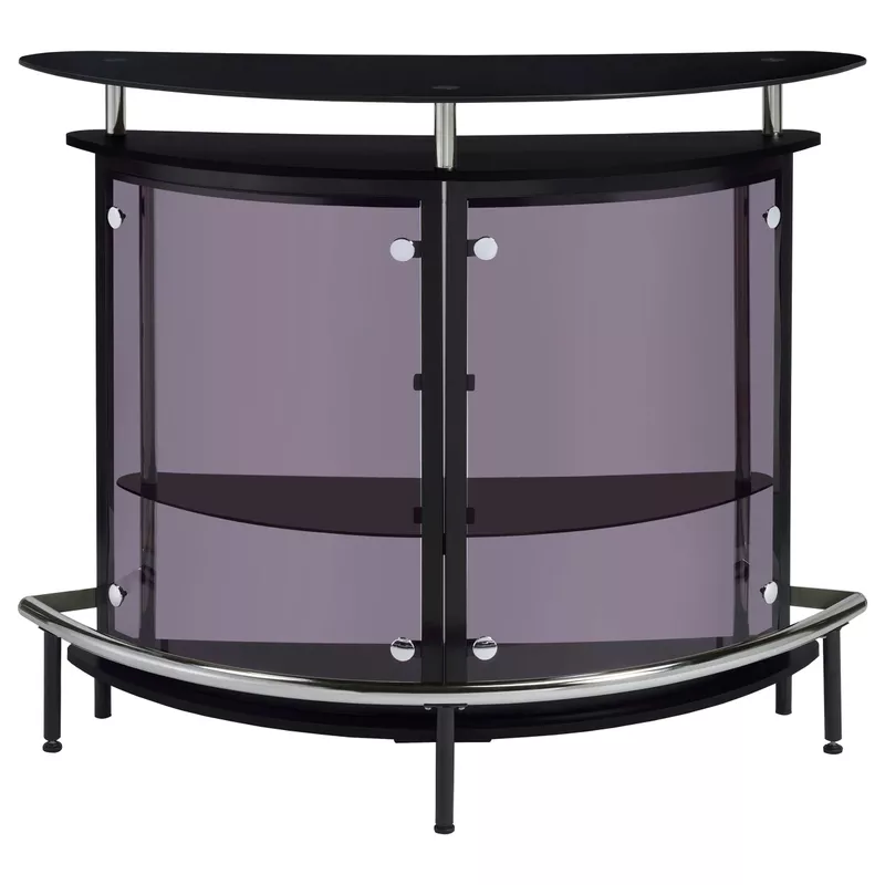 Amarillo 2-tier Bar Unit Black and Chrome