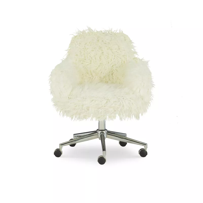 Ferdon Faux Fur Office Chair White