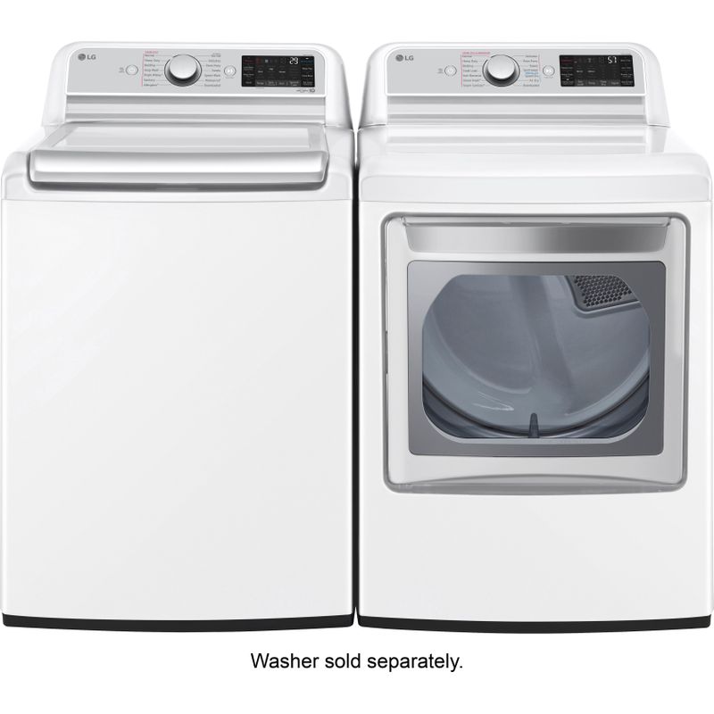 Alt View Zoom 17. LG - 7.3 Cu. Ft. Smart Gas Dryer with Steam and Sensor Dry - White