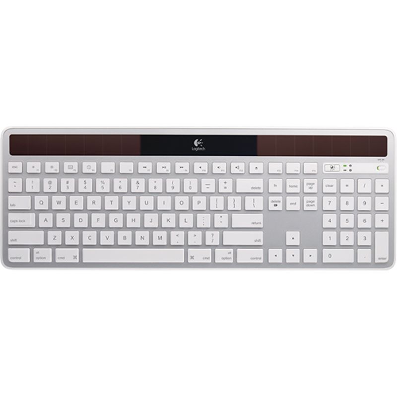 Front Zoom. Logitech - K750 Full-size Wireless Scissor Solar Keyboard for Mac - White/Silver