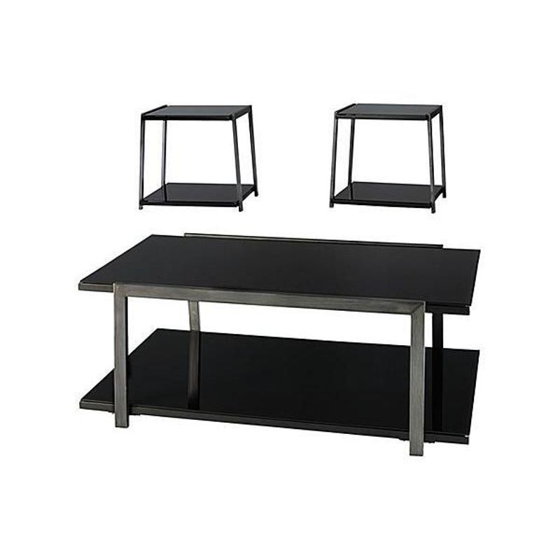 Rollynx Contemporary 3-Piece Table Set - Black