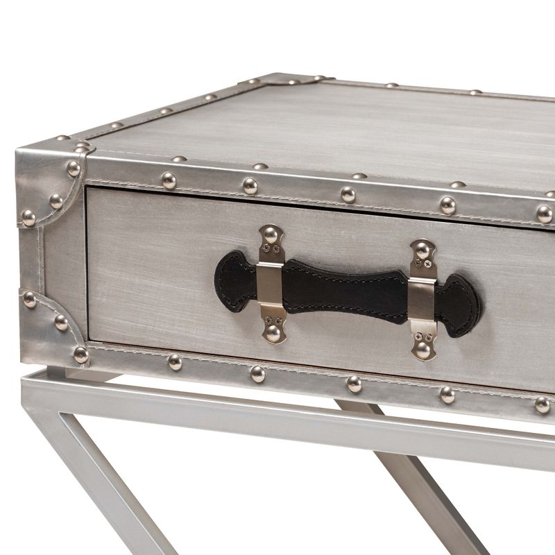 William Modern French Industrial 1-Drawer Nightstand - 1-drawer