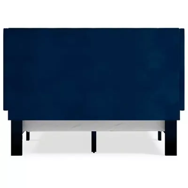 Blue Vintasso Queen Upholstered Headboard/Footboard/Roll Slats