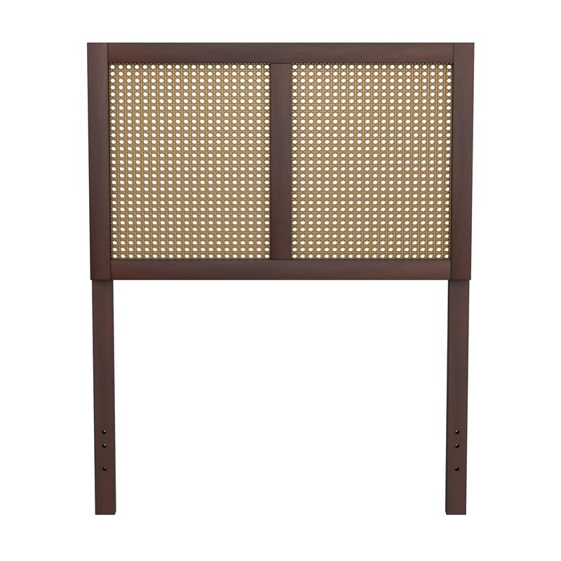 Serena Wood and Cane Panel Headboard - Chocolate - Queen