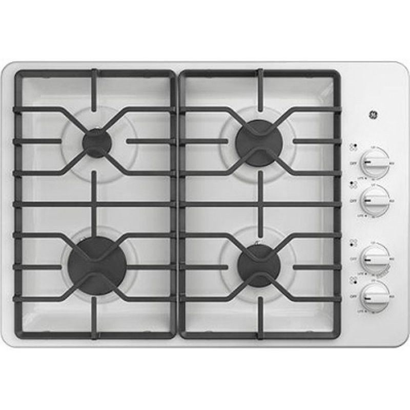 Ge Ada 30" White Built-in Gas Cooktop With Dishwasher-safe Grates