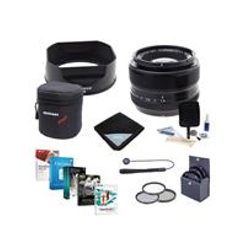 Fujifilm XF 35mm (53mm) F/1.4 Lens - Bundle with 52mm Filter Kit, Lens Pouch, Capleash, Cleaning Kit, Lens Wrap, Software Package