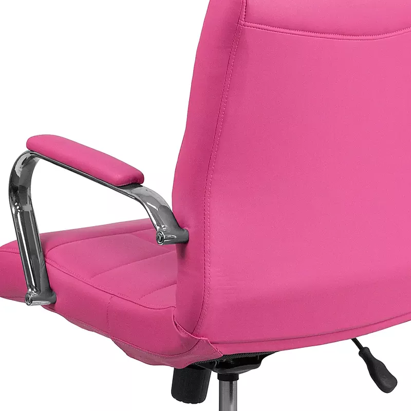 Alamont Home - Vivian Contemporary Vinyl Executive Swivel Office Chair - Pink