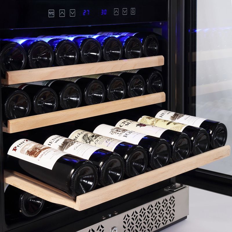 24 in. Dual Zone 46-Bottle Built-In Wine Cooler in Stainless Steel - Stainless Steel