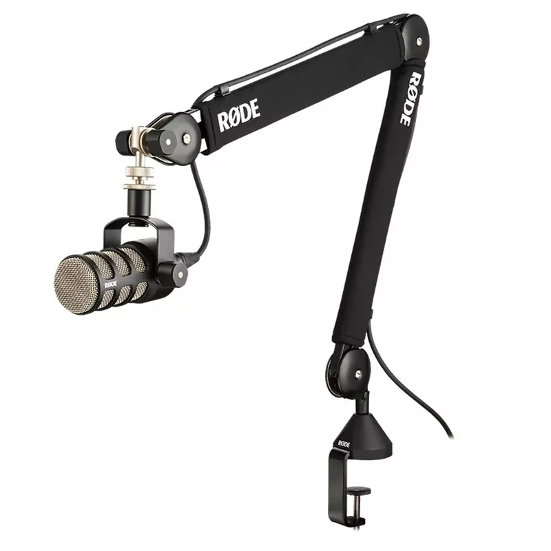 Rode RODECaster Duo Integrated Audio Production Studio, Bundle with 2x PodMic Microphone, 2x NTH-100 Headphones, 2x PSA1+ Boom Arm and 2x Cable