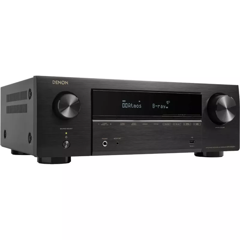 Denon - AVR-X1800H - 80W 7.2-Ch. Bluetooth Capable with HEOS 8K Ultra HD Built-In HDR Compatible A/V Home Theater Receiver - Black