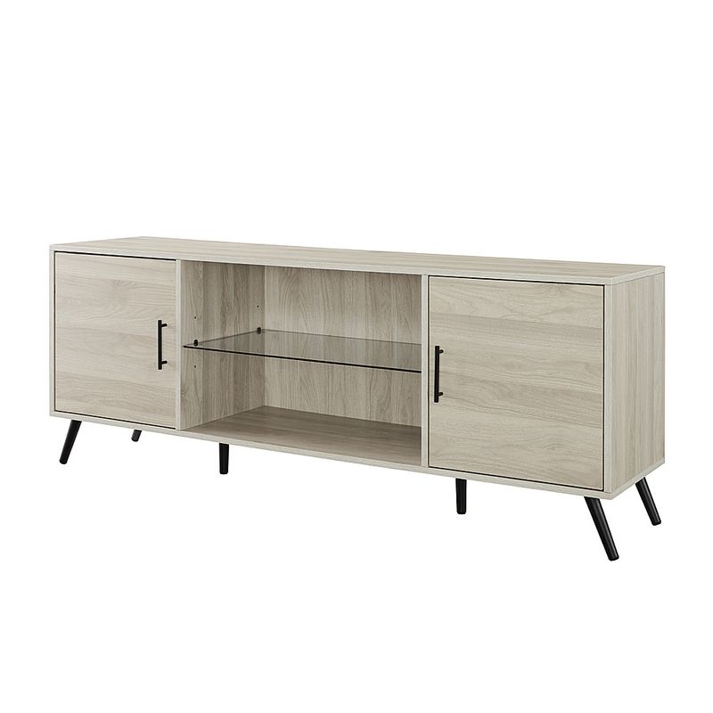 Left Zoom. Walker Edison - 60" Mid Century Modern TV Stand Cabinet for Most TVs Up to 65" - Birch