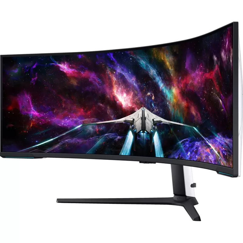 Samsung - 57" Odyssey Neo G9 Dual 4K UHD Quantum Mini-LED 240Hz 1ms HDR 1000 Curved Gaming Monitor (HDMI 2.1, DP 2.1, USB 3.0) - Black